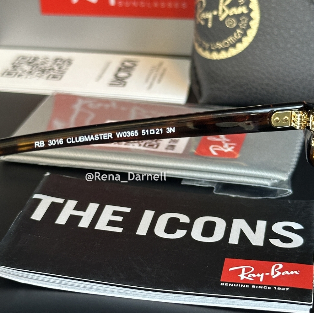 Ray-Ban Clubmaster Tortoise RB3016 Green New - Picture 10 of 16